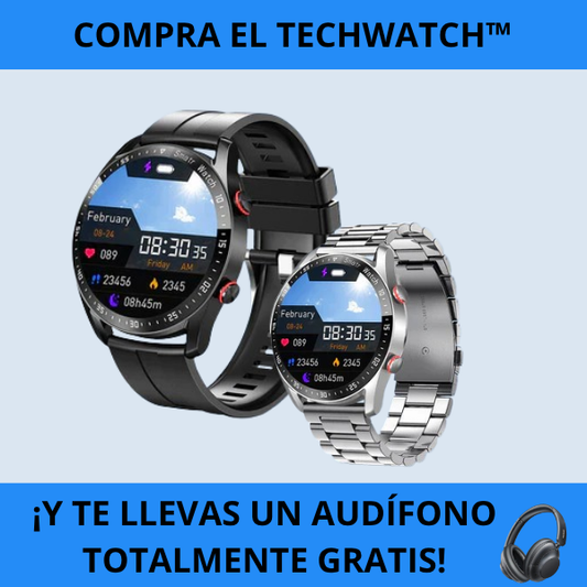 TechWatch™ - Smartwatch con Inteligencia Artificial para tu bienestar diario [¡SÓLO HOY! COMPRA Y RECIBE UN FONO DE REGALO GRATIS]